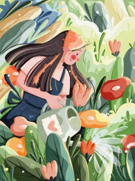 五一劳动节宅家浇花整理花房