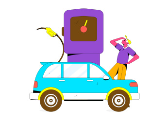 办理加油卡获得优惠矢量互联网运营插画