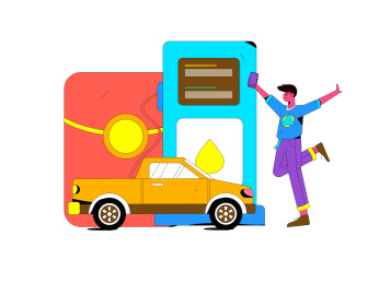 办理加油卡获得优惠矢量互联网运营插画