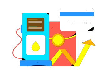 办理加油卡获得优惠矢量互联网运营插画