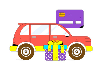 办理加油卡获得优惠矢量互联网运营插画