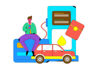 办理加油卡获得优惠矢量互联网运营插画