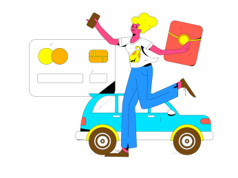 办理加油卡获得优惠矢量互联网运营插画