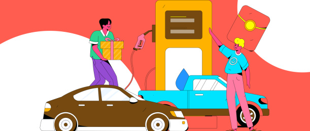 办理加油卡获得优惠矢量互联网运营插画