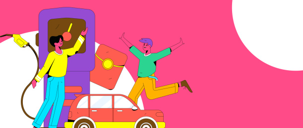 办理加油卡获得优惠矢量互联网运营插画