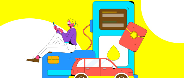 办理加油卡获得优惠矢量互联网运营插画