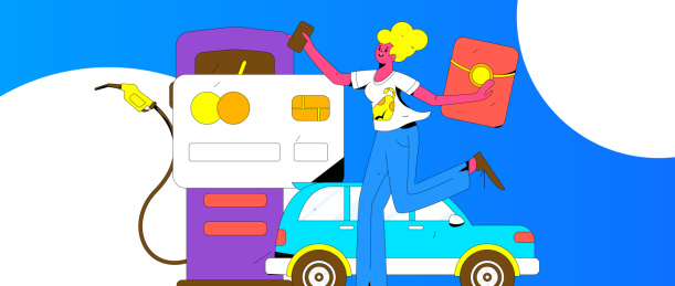 办理加油卡获得优惠矢量互联网运营插画