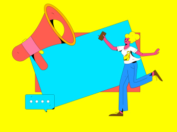 互联网公告告示模板矢量创意扁平插画
