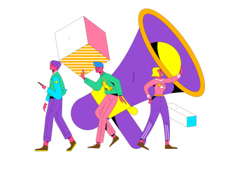 互联网公告告示模板矢量创意扁平插画