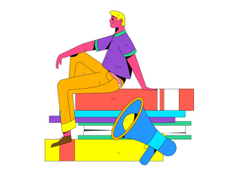 互联网公告告示模板矢量创意扁平插画