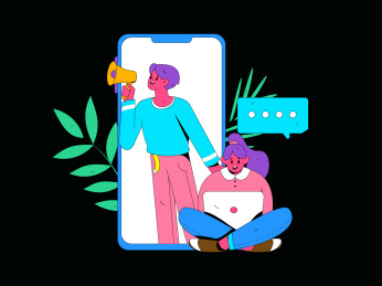 互联网公告告示模板矢量创意扁平插画