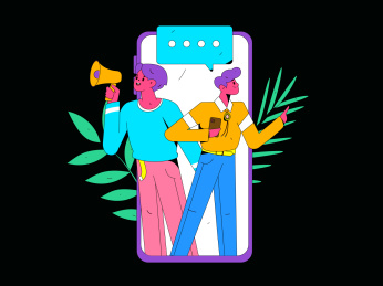 互联网公告告示模板矢量创意扁平插画
