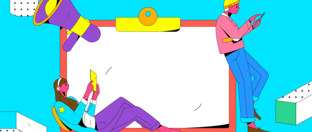互联网公告告示模板矢量创意扁平插画