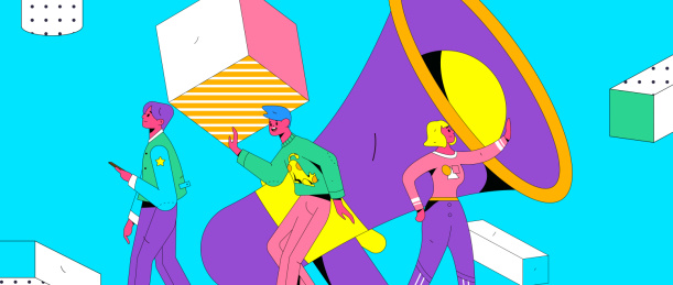 互联网公告告示模板矢量创意扁平插画