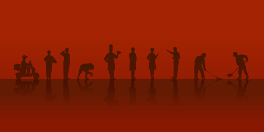 各行业各业劳动人物剪影形象