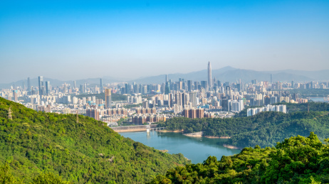 深圳福田梅林水库城市建筑