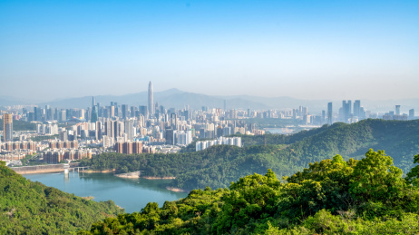 深圳福田梅林水库城市建筑