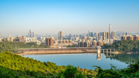 深圳福田梅林水库城市建筑