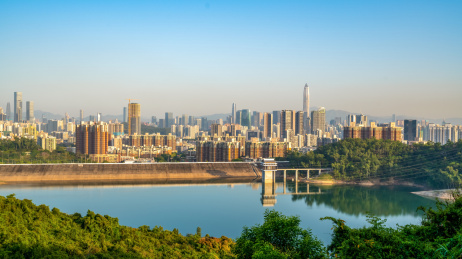 深圳福田梅林水库城市建筑