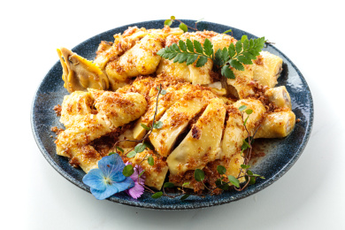美食姜葱白切鸡葱油鸡