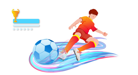 足球体育运动联赛的比赛插画