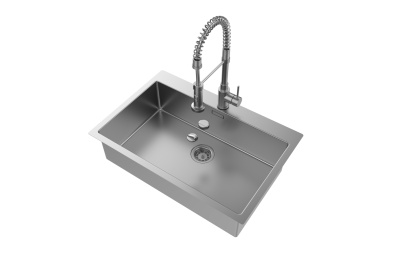 白色背景上的厨房水槽