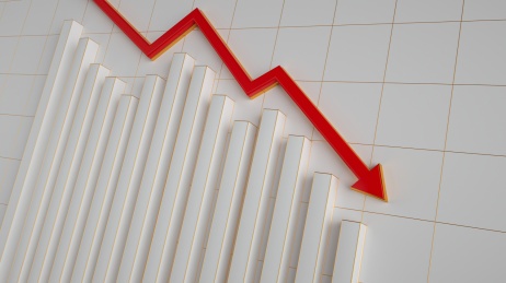 金融柱形图箭头向下简约背景