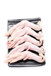 白底上放着一盘的鸭掌