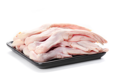 白底上放着一盘的鸭掌