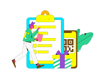 邀请好友进行问卷调查扁平矢量概念运营插画