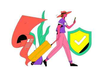 网络支付安全人物扁平矢量概念运营插画