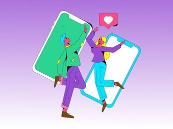 虚拟的社交概念商业扁平矢量插画