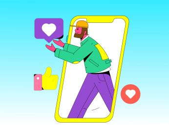 虚拟的社交概念商业扁平矢量插画