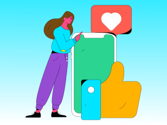 虚拟的社交概念商业扁平矢量插画