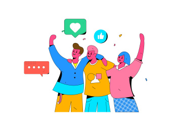 虚拟的社交概念商业扁平矢量插画