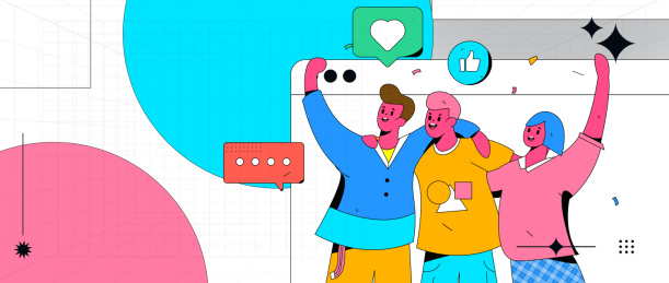 虚拟的社交概念商业扁平矢量插画