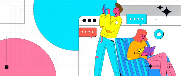 虚拟的社交概念商业扁平矢量插画