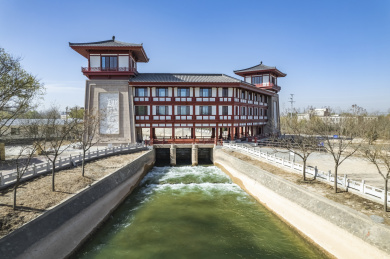 中国宁夏唐徕渠水闸春季防水