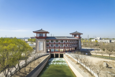 中国宁夏唐徕渠水闸春季防水