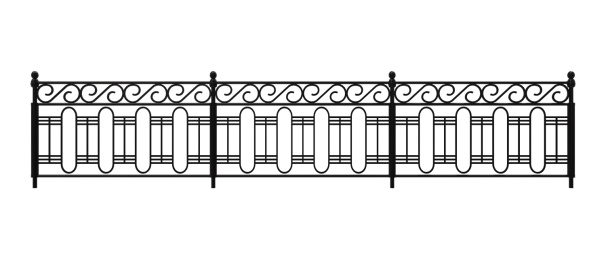 白色背景上的护栏