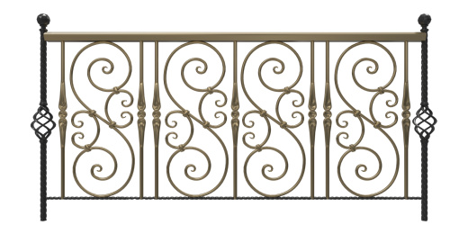 白色背景上的栏杆