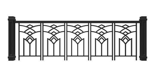 白色背景上的栏杆