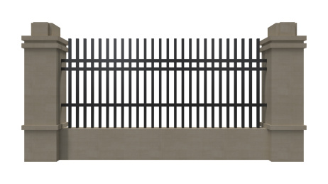 白色背景上的栏杆