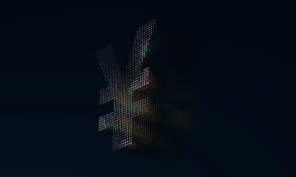 01代码组成的货币符号日元人民币