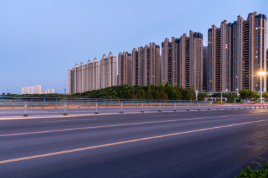 中国安徽宿州城市桥梁建筑道路夜景