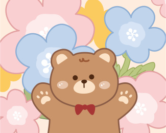 花朵小熊