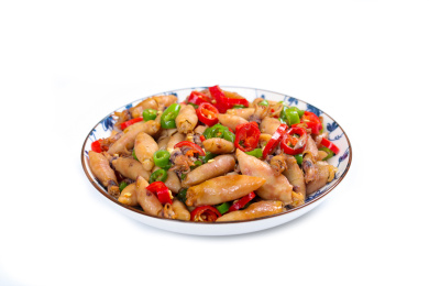 家常菜美食小吃辣椒炒小墨鱼