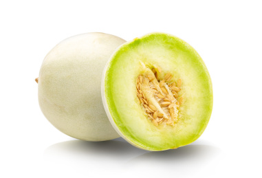 白色背景上的白蜜瓜