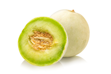 白色背景上的白蜜瓜