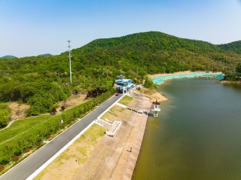 航拍中国江苏南京江宁龙尚水库